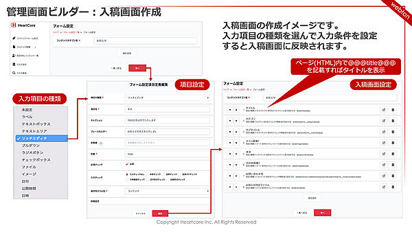 入稿画面を作れる管理画面ビルダー