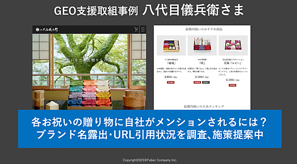 八代目儀兵衛では自社がメンションがされるよう施策を検討・実行中
