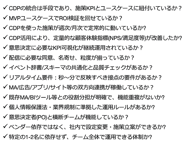 CDP活用状況のセルフ診断チェックリスト